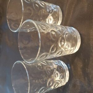 Pasabahce set of 3 Bubble Circle Ring drinking or juice glasses